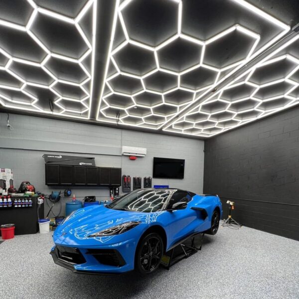 14 Hexagonal Grid Shop Lights for Garage