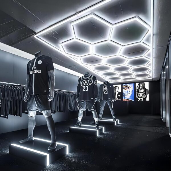 14 Hexagonal Grid Shop Lights for Garage - Image 7