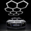 11 Hex Grids with Outer Frame Industrial Lights